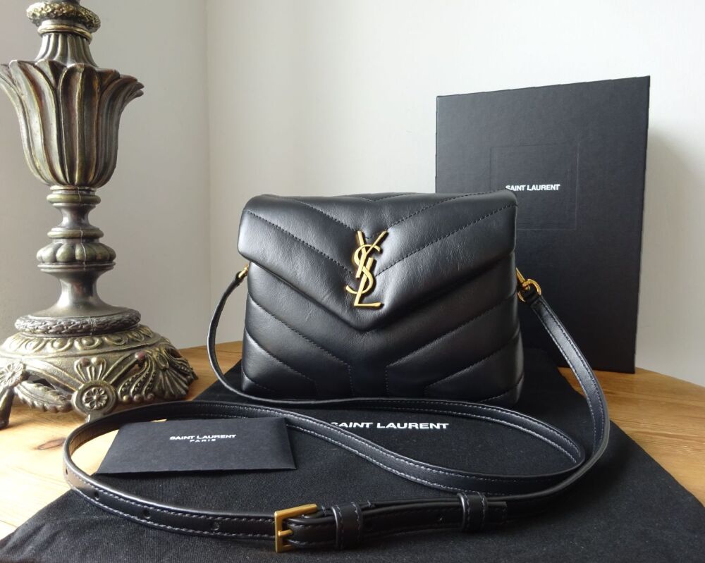 Saint Laurent YSL Toy Loulou in Y Quilted Matelass&eacute; Black Calfskin with Ant