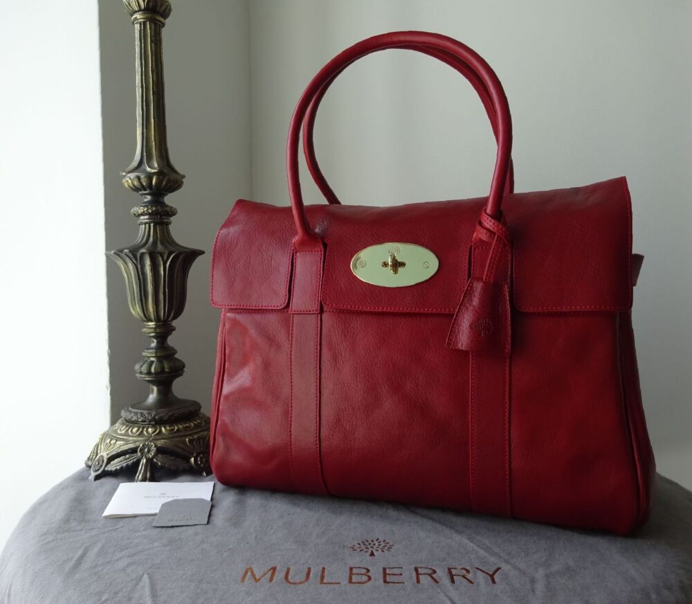 Mulberry Classic Heritage Bayswater in Poppy Red Natural Coloured Vegetable