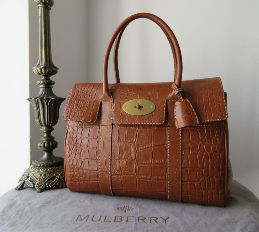 Mulberry Classic Heritage Bayswater in Oak Printed Vegetable Tanned Leather