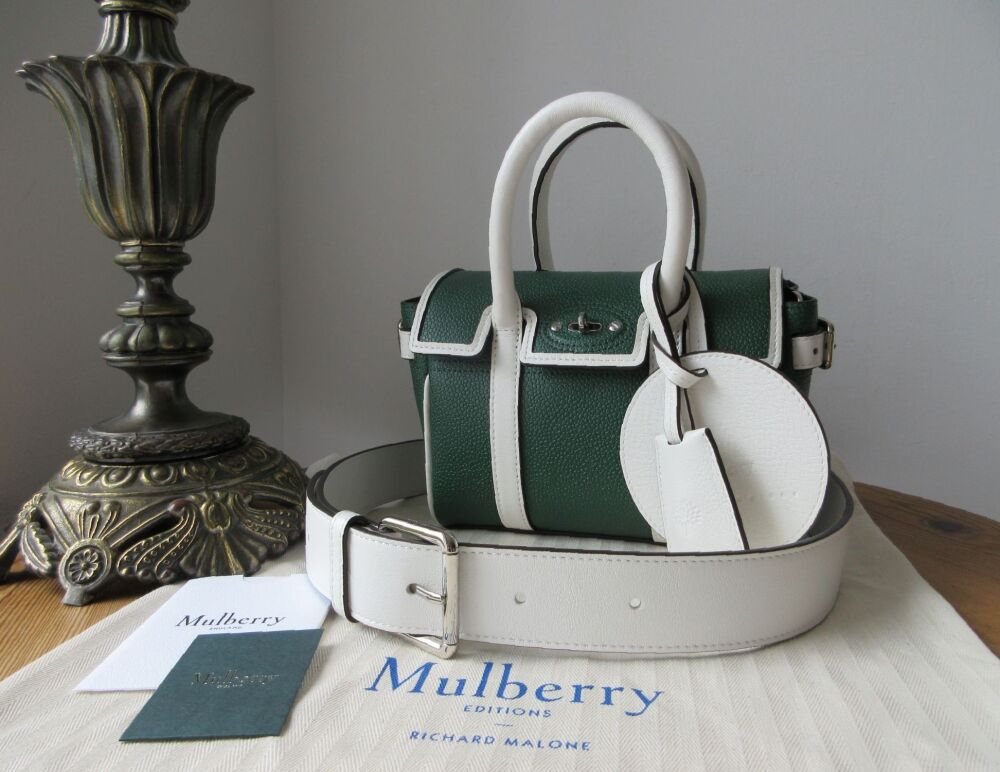 Mulberry X Richard Malone Ltd Edition Mini Bayswater in Green &amp; White Scotc