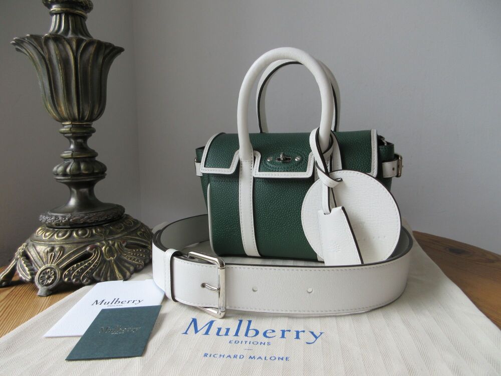 Mulberry X Richard Malone Ltd Edition Mini Bayswater in Green & White Scotc