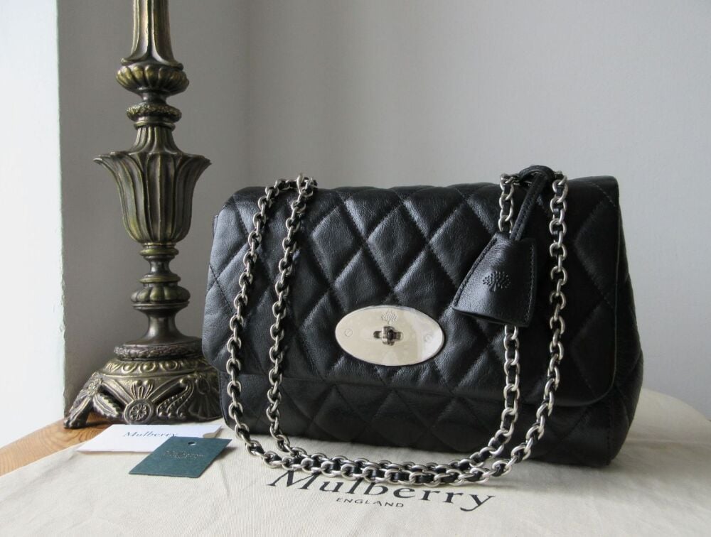 Mulberry Medium Lily in Black Quilted Shiny Buffalo Leather SOLD