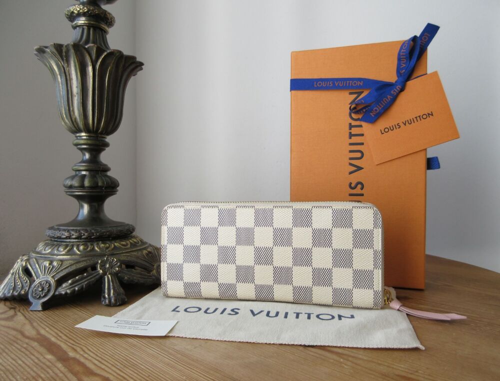 Louis Vuitton Clemence Long Wallet in Damier Azur Rose Ballerine