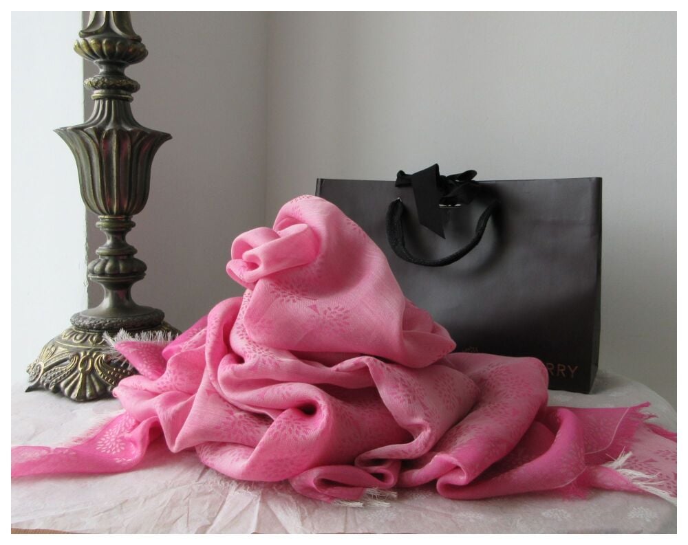 Mulberry Tamara Square Scarf in Pink Superfine Cotton - SOLD