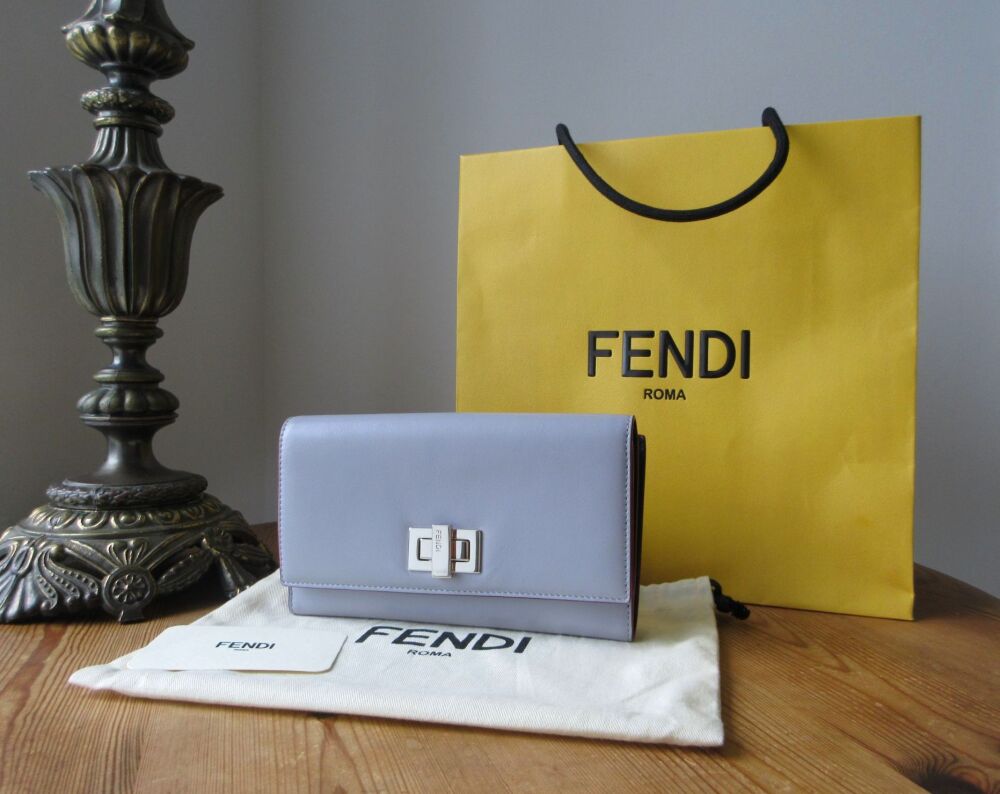 Fendi Peekaboo Bifold Continental Wallet in Bicolour Calfskin Nappa