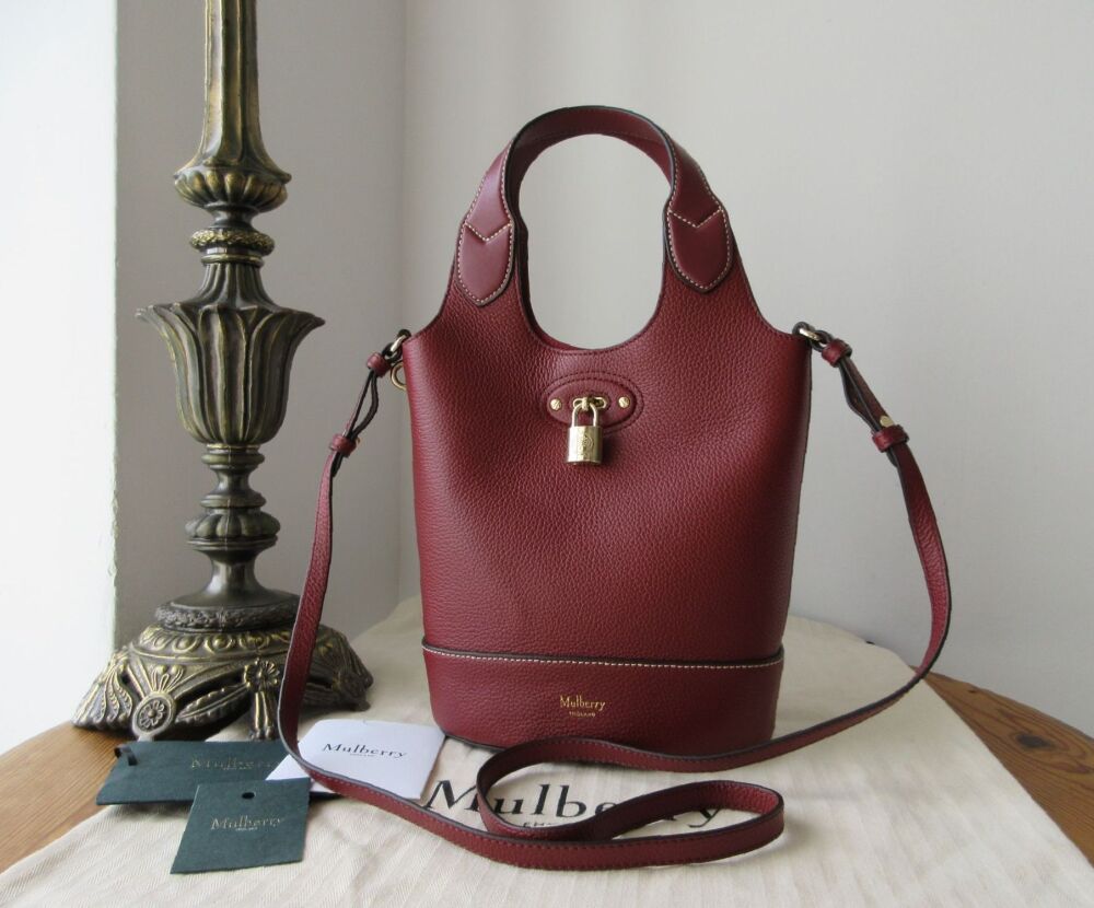 Mulberry Small Lily Tote in Crimson Small Classic Grain and Silky Calf New