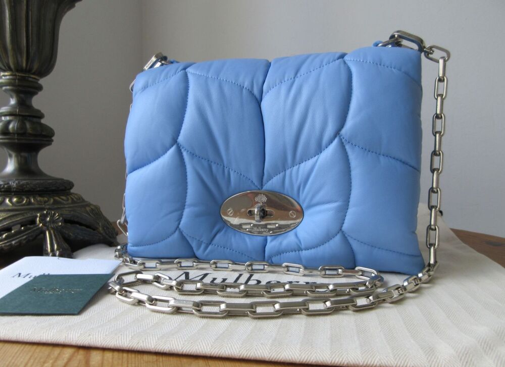 Mulberry Little Softie Pillow Shoulder Bag in Cornflower Blue Quilted Nappa