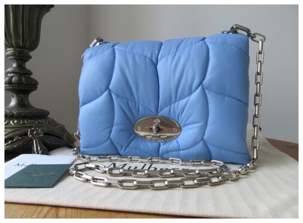 Mulberry Little Softie Pillow Shoulder Bag in Cornflower Blue Quilted Nappa