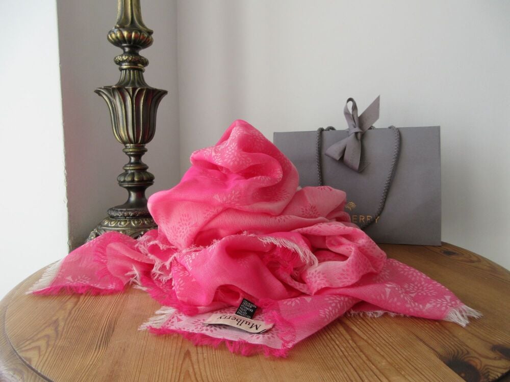 Mulberry Tamara Square Scarf in Mulberry Pink Superfine Cotton - SOLD