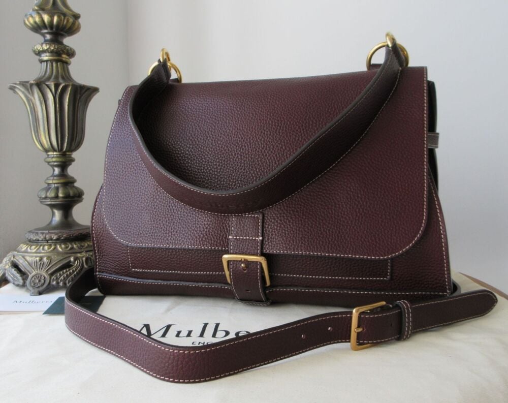 Mulberry Chiltern Buckle Satchel in Oxblood Coloured Grain Vegetable Tanned Leather - SOLD