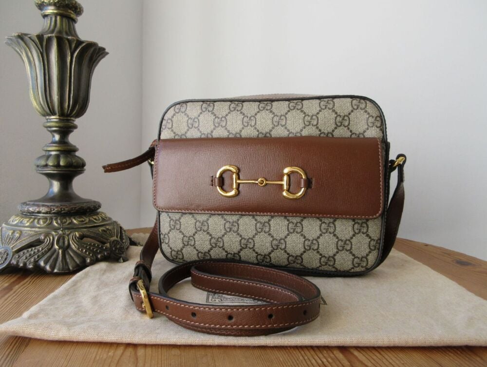 Gucci Horsebit 1955 Small Shoulder Bag in GG Supreme & Textured Calfskin - SOLD