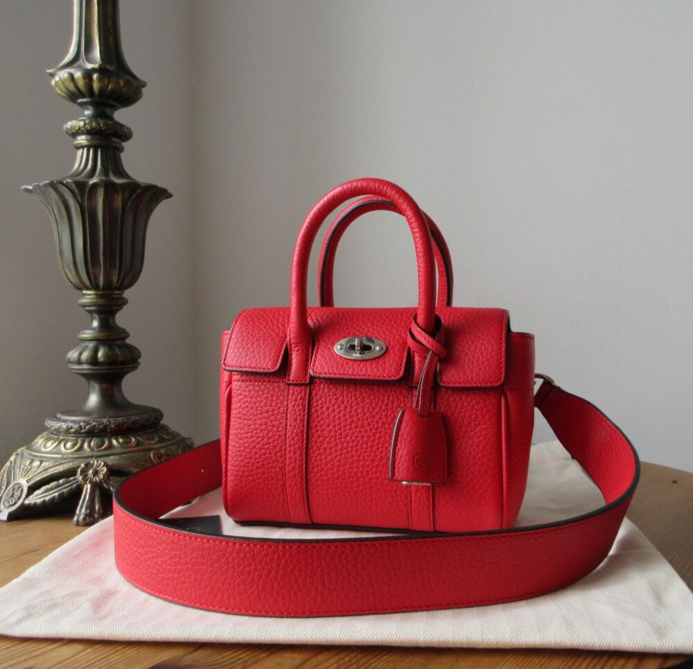 Mulberry Icon Mini Bayswater in Lancaster Red Heavy Grain Leather