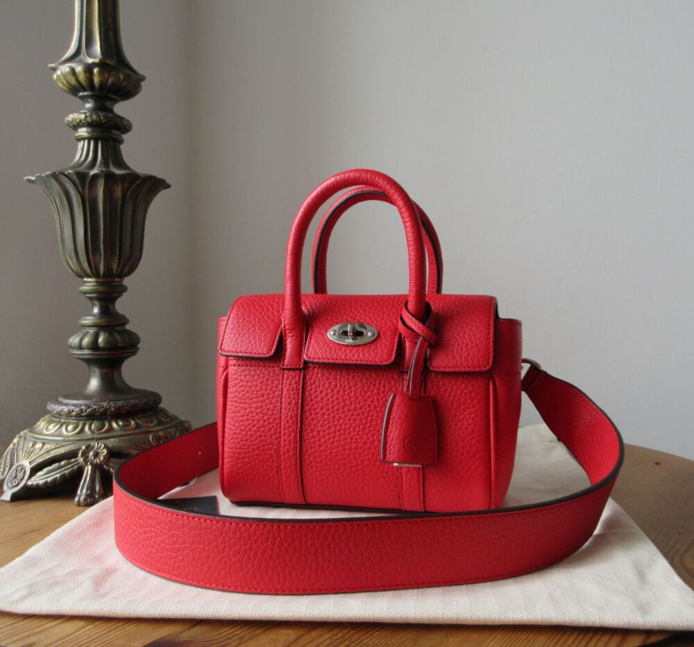 Mulberry Icon Mini Bayswater in Lancaster Red Heavy Grain Leather