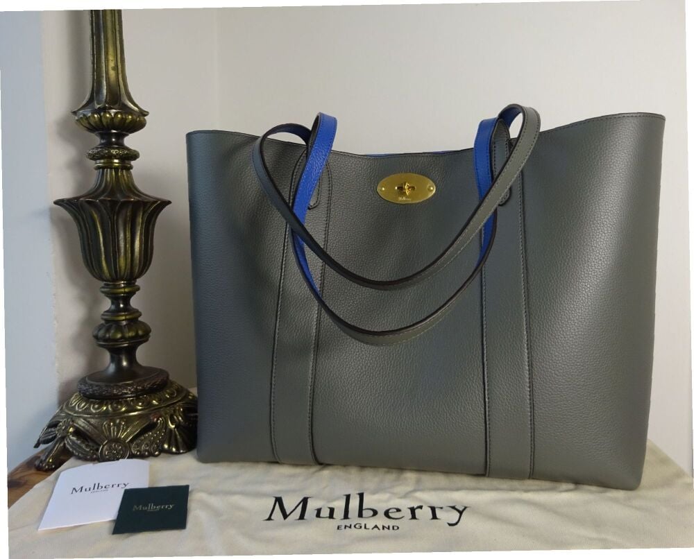 Mulberry Bayswater Tote in Charcoal Grey Small Classic Grain - New