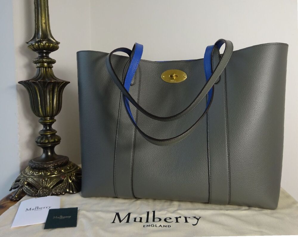 Mulberry Bayswater Tote in Charcoal Grey Small Classic Grain New