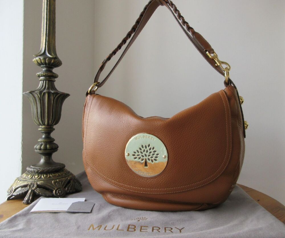 Mulberry Medium Daria Satchel in Oak Spongy Pebbled Leather As New