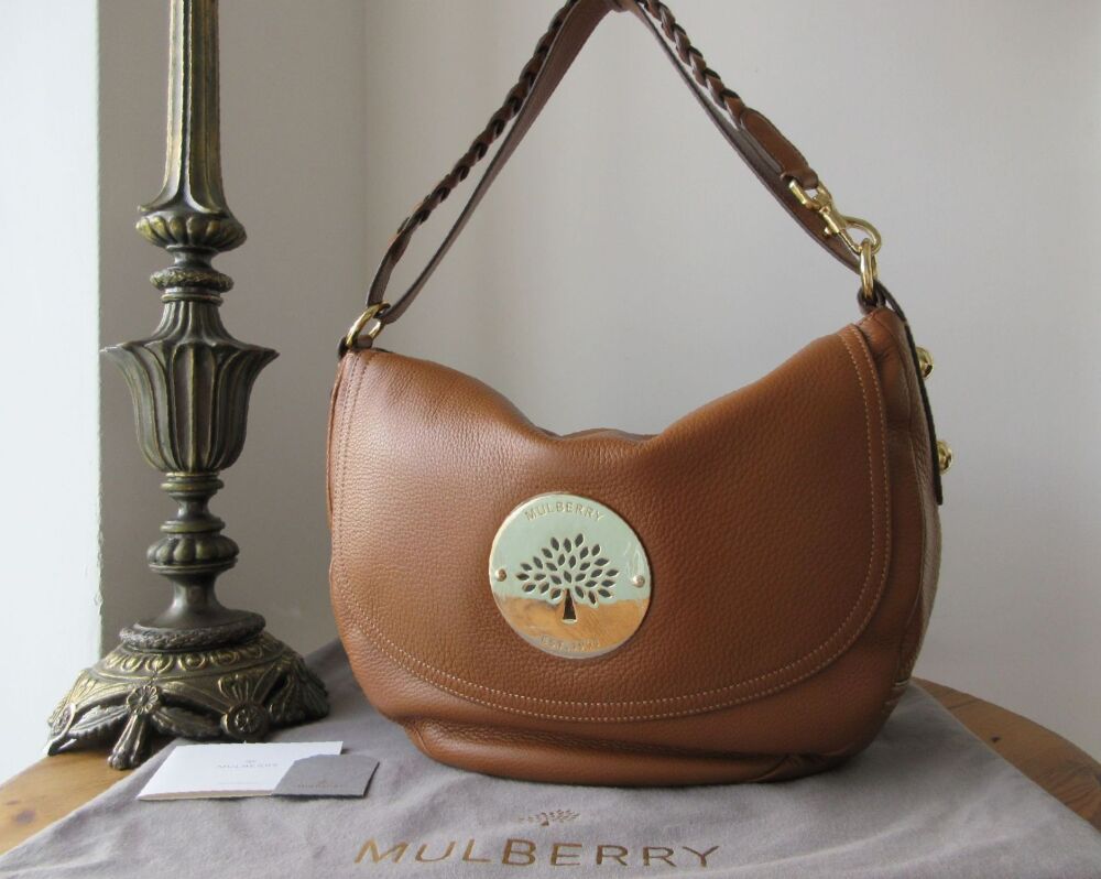 Mulberry Medium Daria Satchel in Oak Spongy Pebbled Leather - New