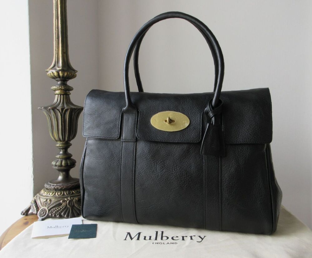 Mulberry Classic Heritage Bayswater in Black Natural Vegetable Tanned Leath