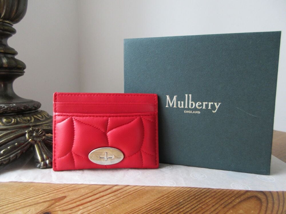 Mulberry Softie Credit Card Slip Holder in Lancaster Red Quilted Calf Nappa - SOLD