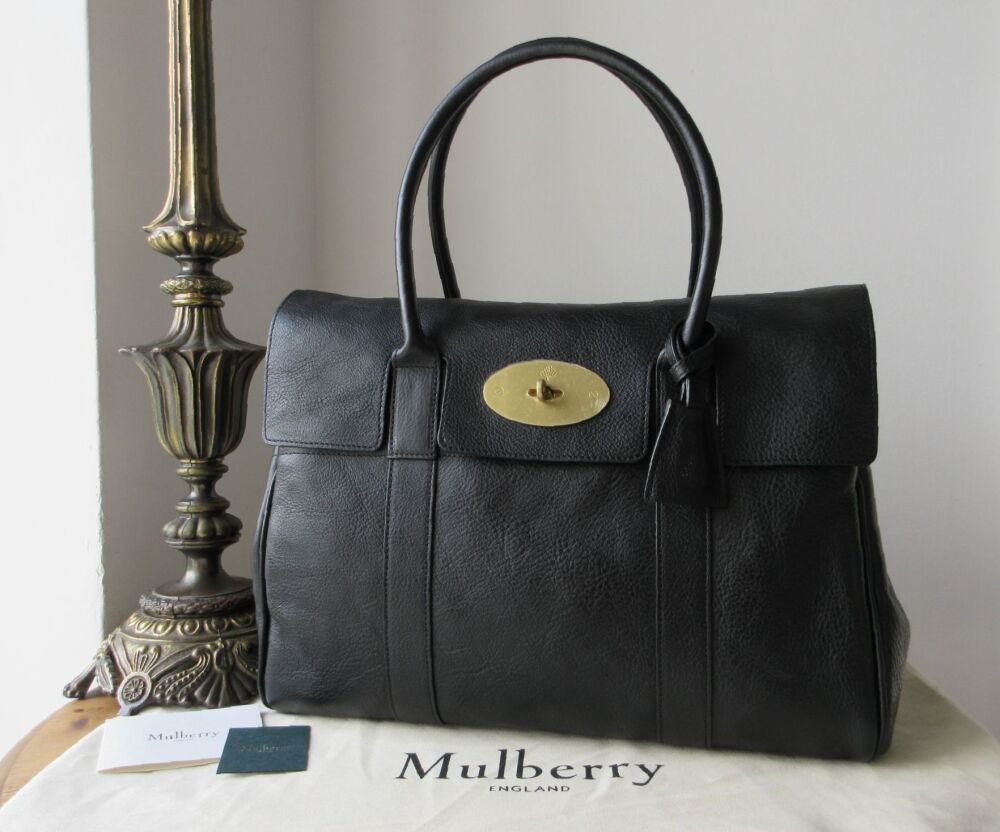 Mulberry Classic Heritage Bayswater in Black Natural Vegetable Tanned Leath