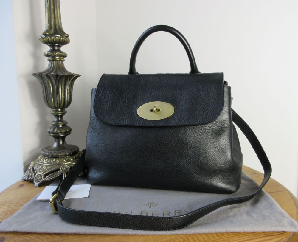 Mulberry Dorothy Satchel in Black Natural Vegetable Tanned Leather