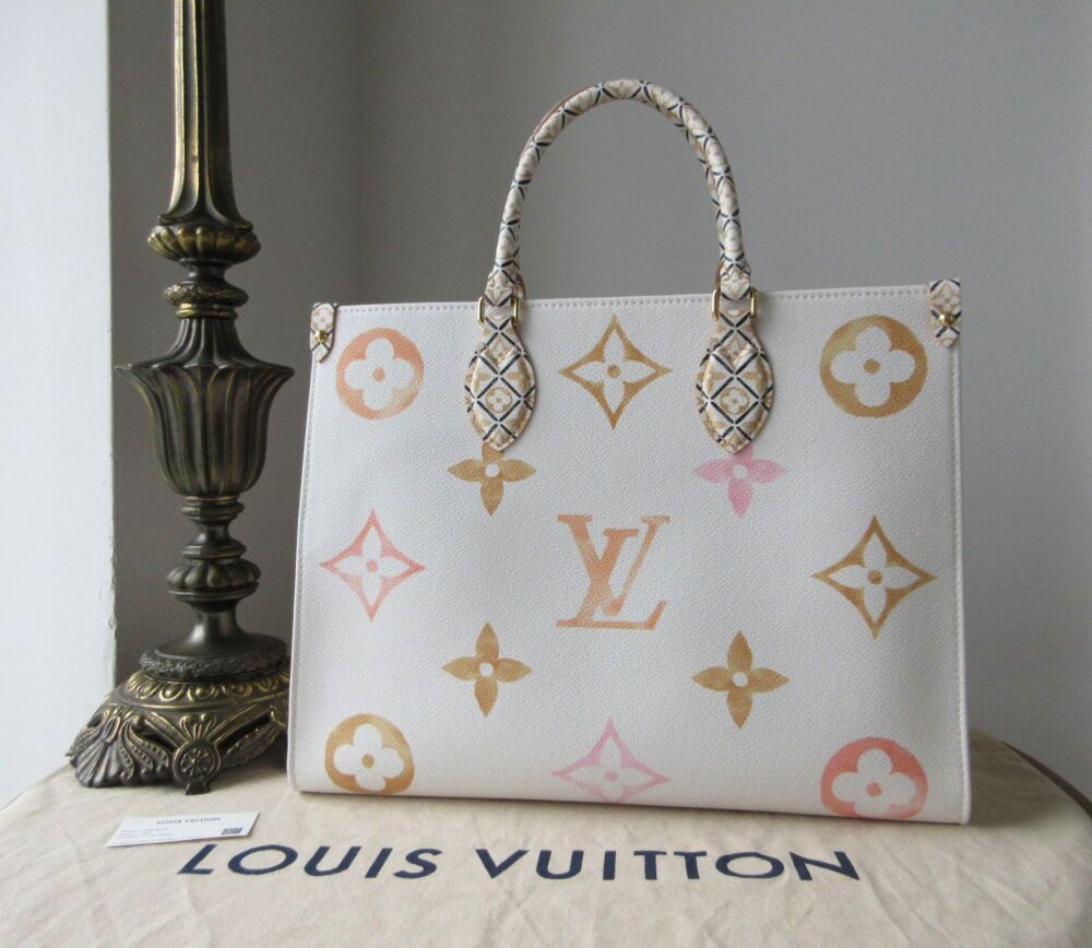 Louis Vuitton By the Pool OnTheGo MM in Monogram Giant Beige Aquarelle Wate