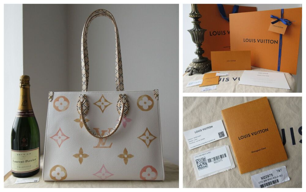 Louis Vuitton By the Pool OnTheGo MM in Monogram Giant Beige Aquarelle Watercolor - New