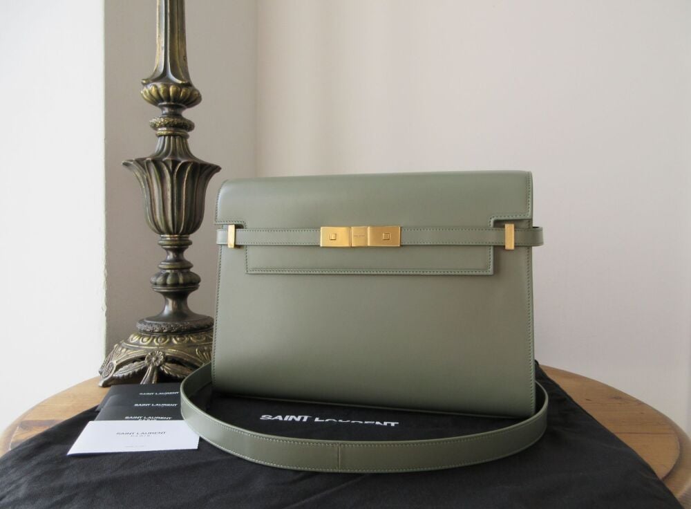 Saint Laurent Medium Manhattan in Light Sage Box Leather - SOLD