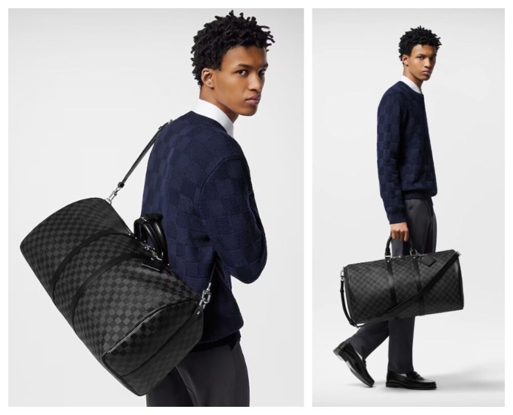 Louis Vuitton Keepall Bandoulière 55 in Damier Graphite