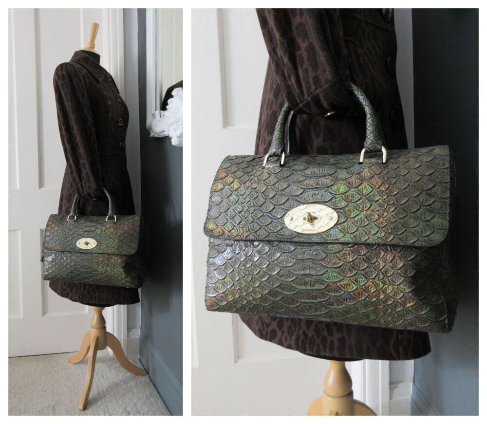 Mulberry Del Rey in Metallic Mermaid Iridescent Snake Print