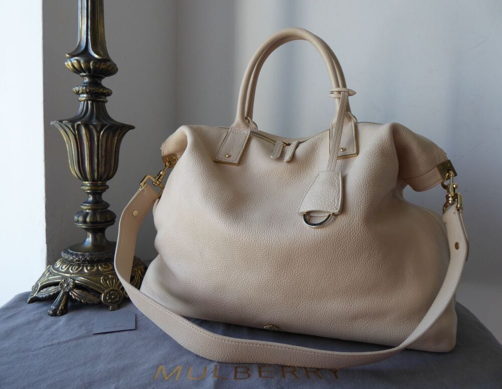 Mulberry Large Alice Zipped Tote in Buttercream Small Classic Grain 