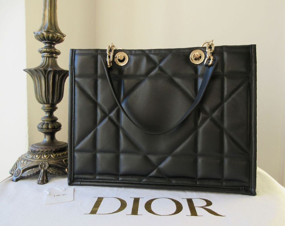 Dior Medium Essential Tote in Smooth Black Calfskin