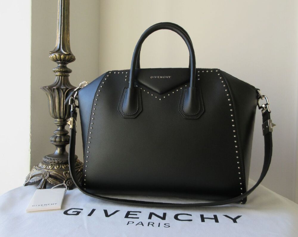 Givenchy Studded Antigona in Smooth Black Calfskin