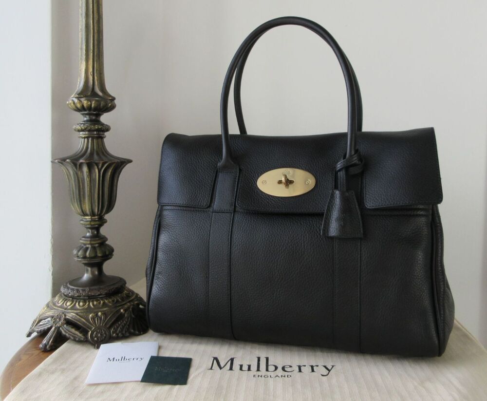 Mulberry Classic Heritage Bayswater in Black Natural Vegetable Tanned Leath