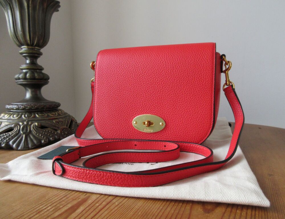 Mulberry Small Darley Satchel in Lipstick Red Small Classic Grain