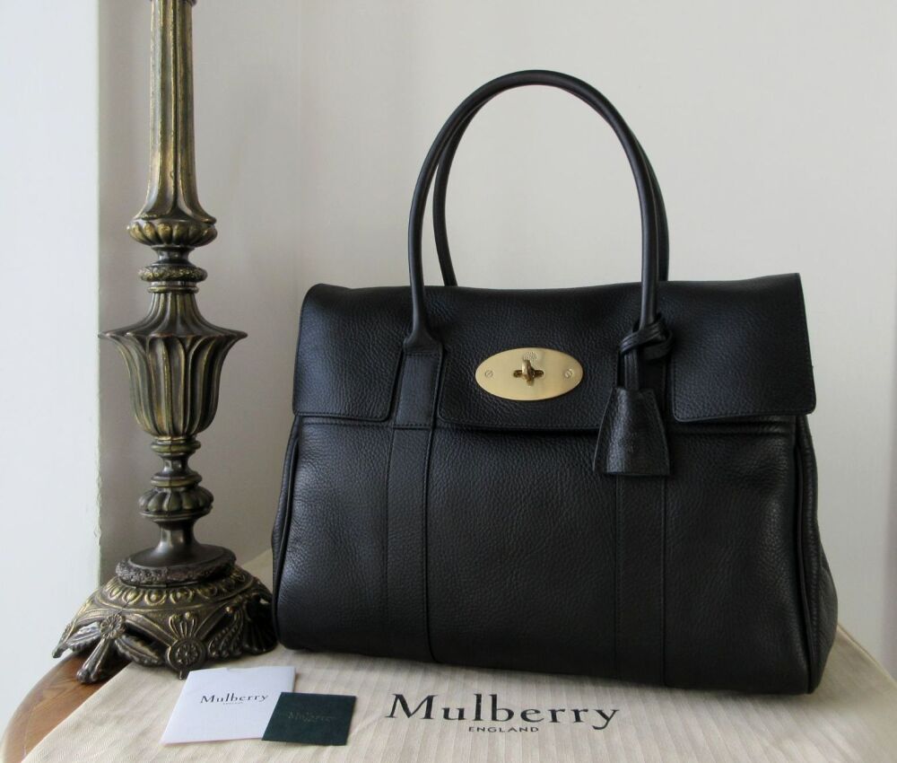 Mulberry Classic Heritage Bayswater in Black Natural Vegetable Tanned Leather - As New