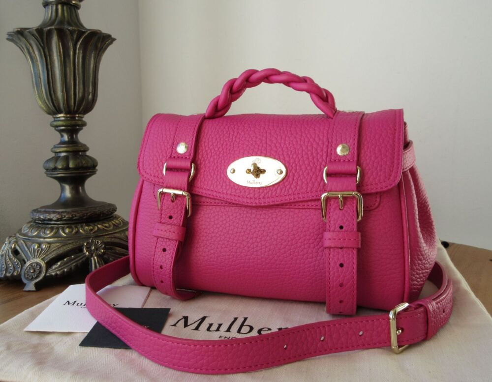 Mulberry Sustainable Icon Mini Alexa in Mulberry Pink Heavy Grain As New