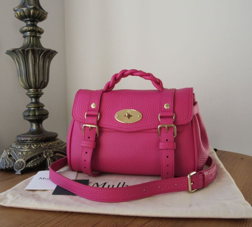 Mulberry Sustainable Icon Mini Alexa in Mulberry Pink Heavy Grain Leather - As New*