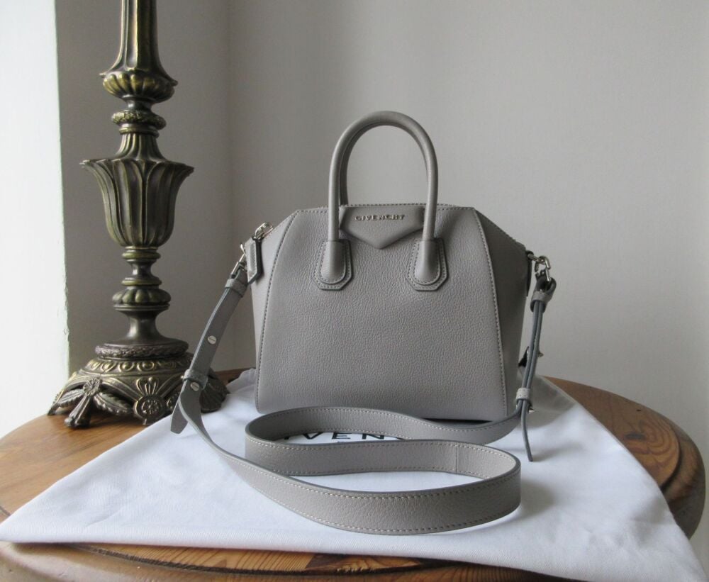 Givenchy Mini Antigona in Pearl Grey Grained Goatskin