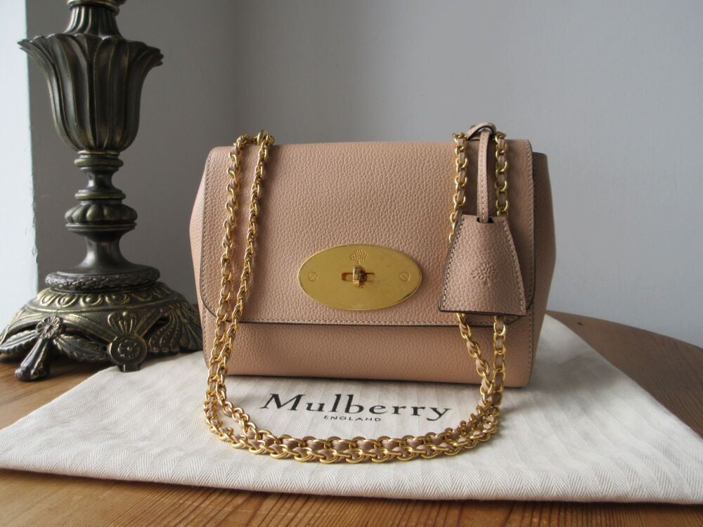 Mulberry Regular Lily in Rosewater Small Classic Grain with Golden Brass Hardware