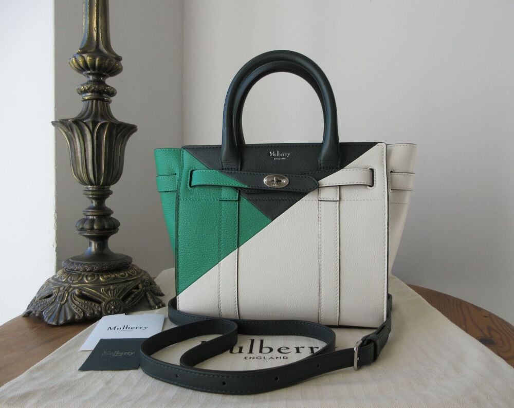 Mulberry Colour Block Mini Zipped Bayswater in Lawn Green