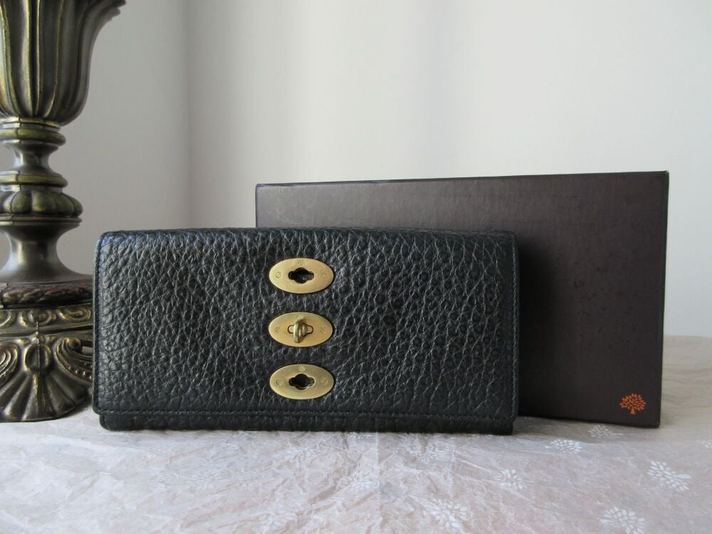 Mulberry Bryn Continental Wallet Purse in Flame Shiny Grain Leather