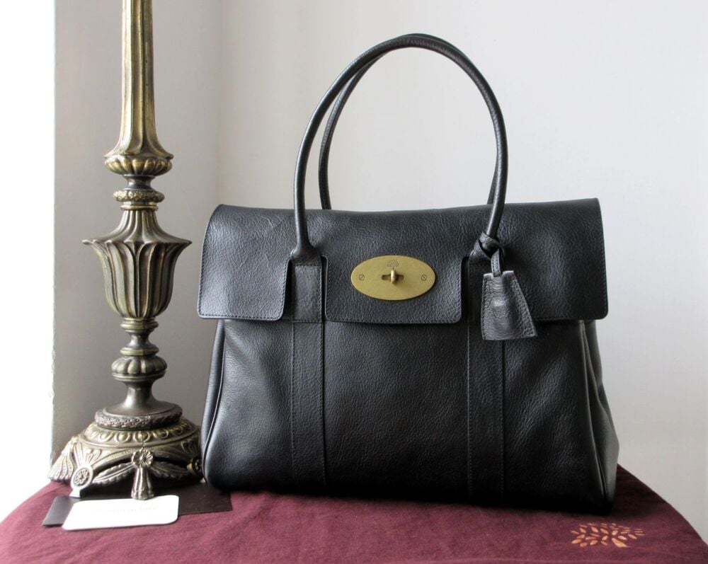 Mulberry Classic Heritage Bayswater in Black Natural Vegetable Tanned Leath