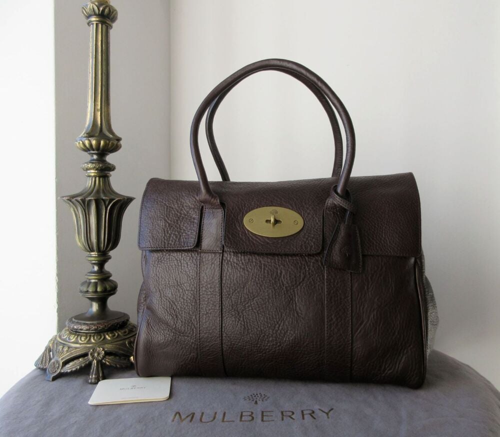 Mulberry Classic Heritage Bayswater in Chocolate Natural Vegetable Tanned L