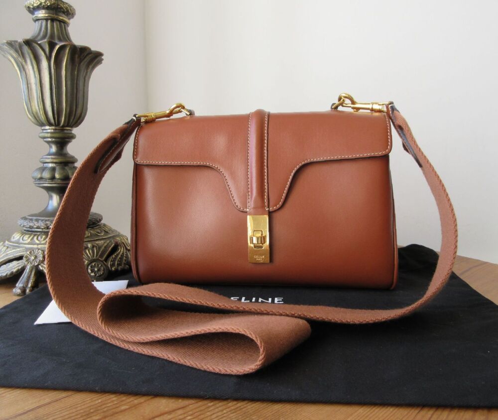Celine Teen Soft 16 Small Shoulder Bag in Smooth Tan Calfskin