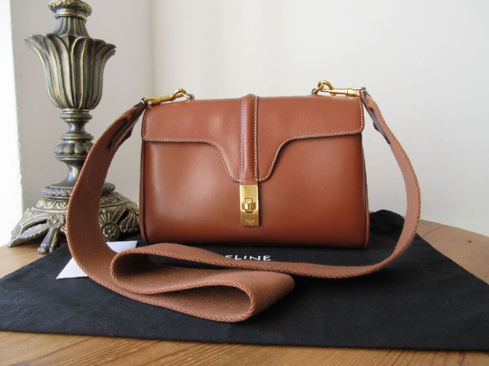 Celine Teen Soft 16 Small Shoulder Bag in Tan Smooth Calfskin