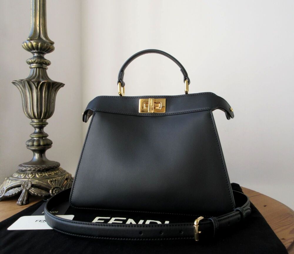 Fendi Peekaboo Small IseeU in Black &amp; Bicolour Rose Pink Dove Grey Nappa Ca