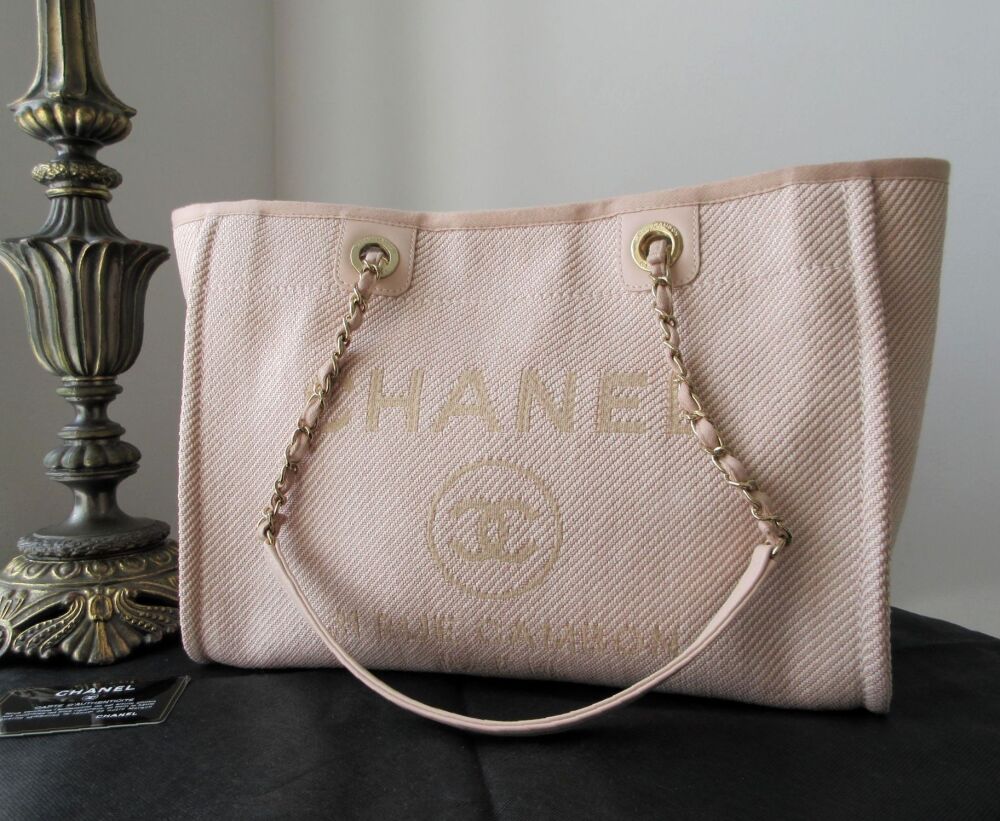 Chanel Deauville Shoulder Tote in Powder Pink