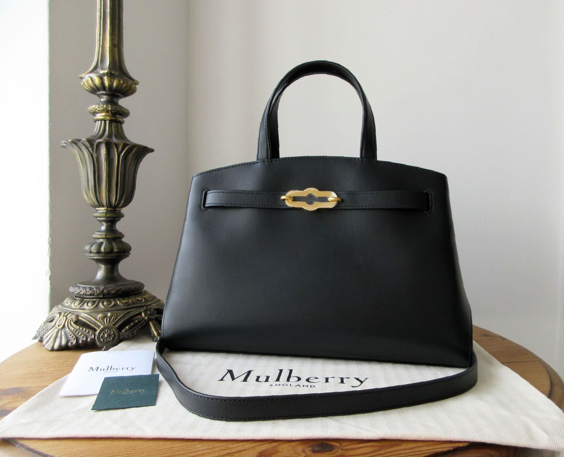 Mulberry Pimlico Small Tote in Black High Gloss Leather New