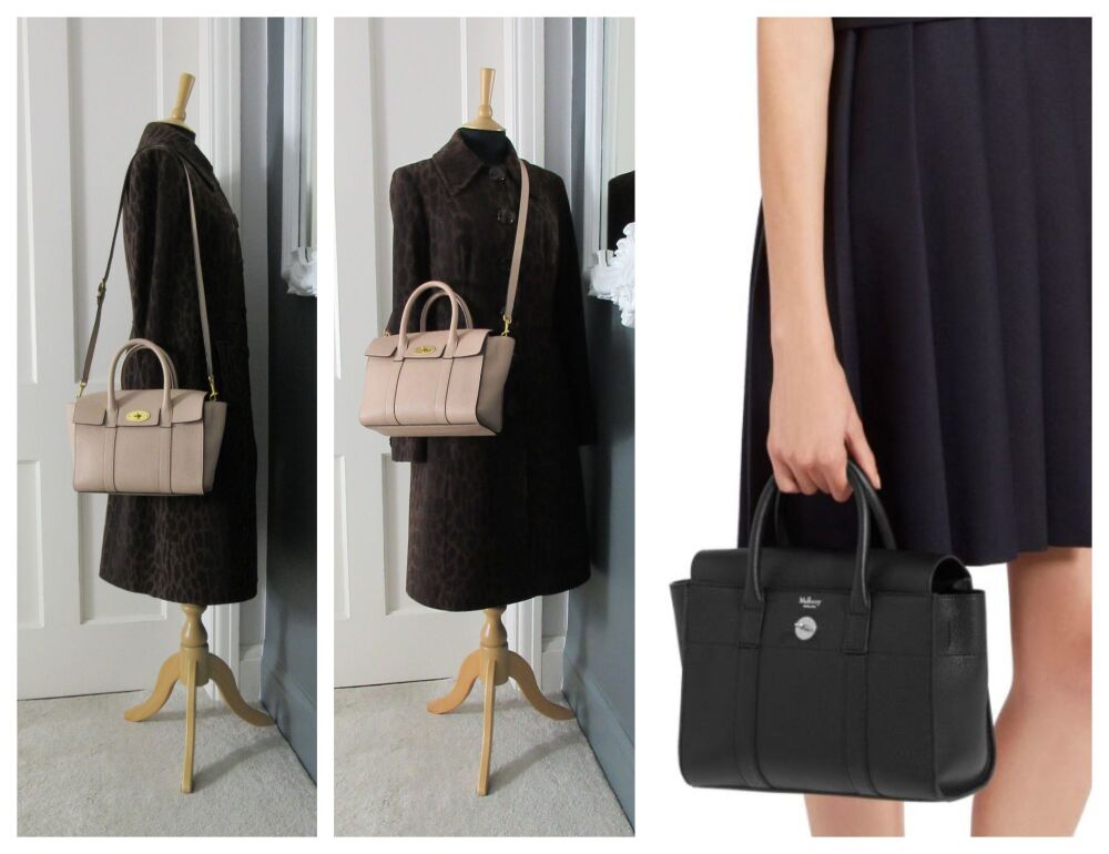 Mulberry Small Coca Bayswater in Rosewater Small Classic Grain with Liner
